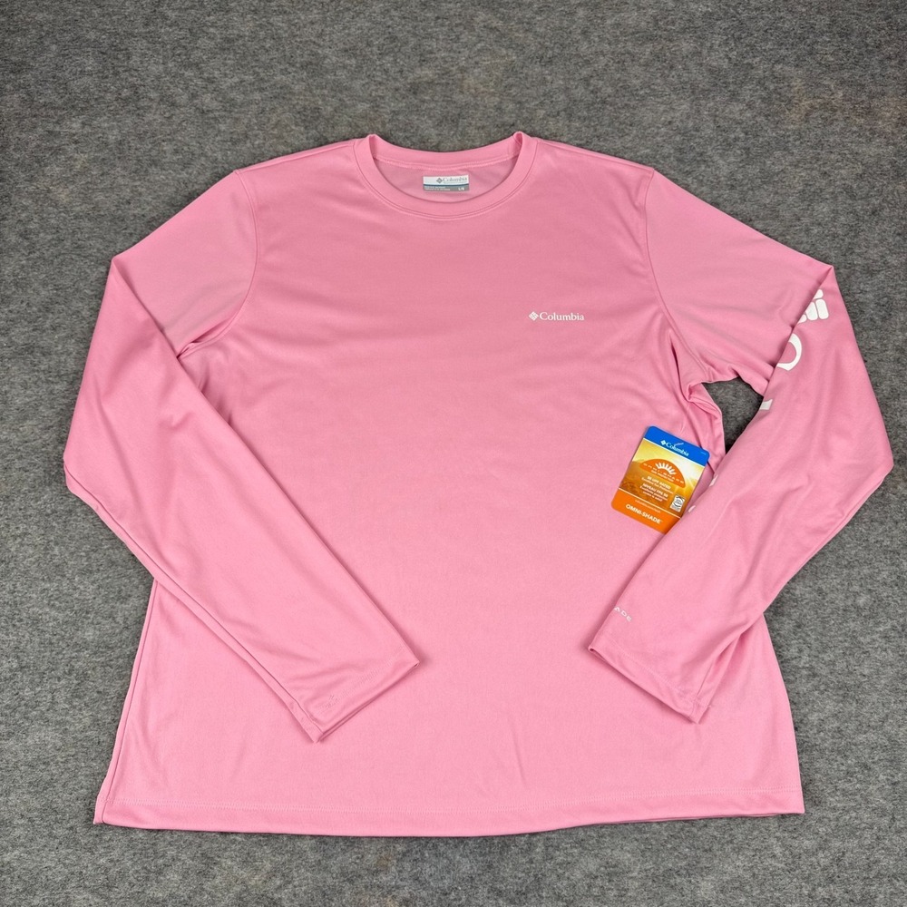 Columbia Omni-Shade Rapid Creek Long Sleeve Shirt Pink Womens Large L